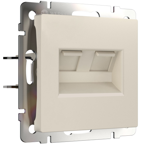 Купить Розетка двойная Ethernet RJ-45 (айвори матовый) W1181162
