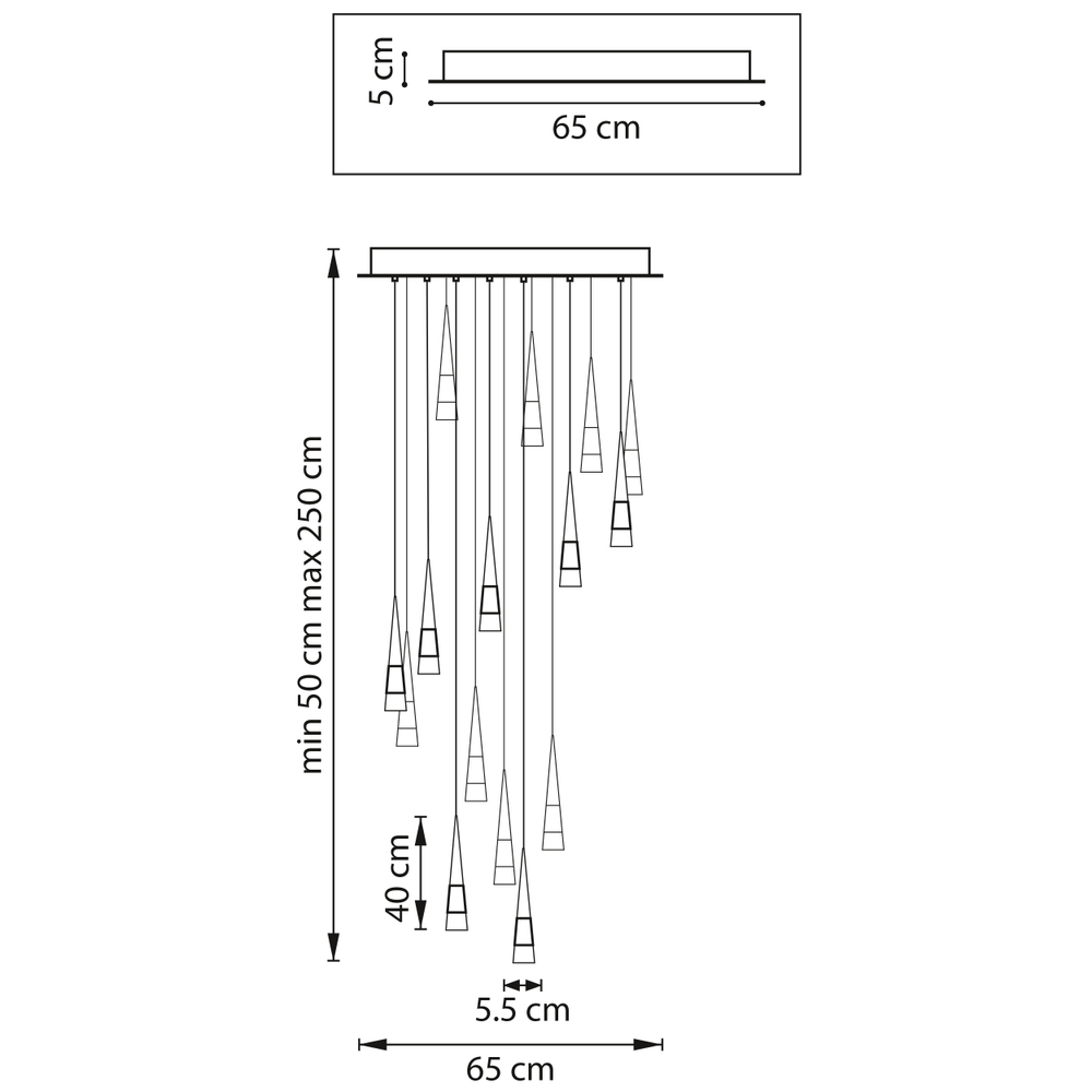 757161 Люстра CONE LED 80W 4480LM КОФЕЙНЫЙ/БЕЛЫЙ/ПРОЗРАЧНЫЙ 3000K