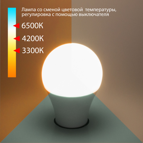 Купить Светодиодная лампа с изменяемой цветовой температурой А60 13W 3300/4200/6500K E27 BLE2745