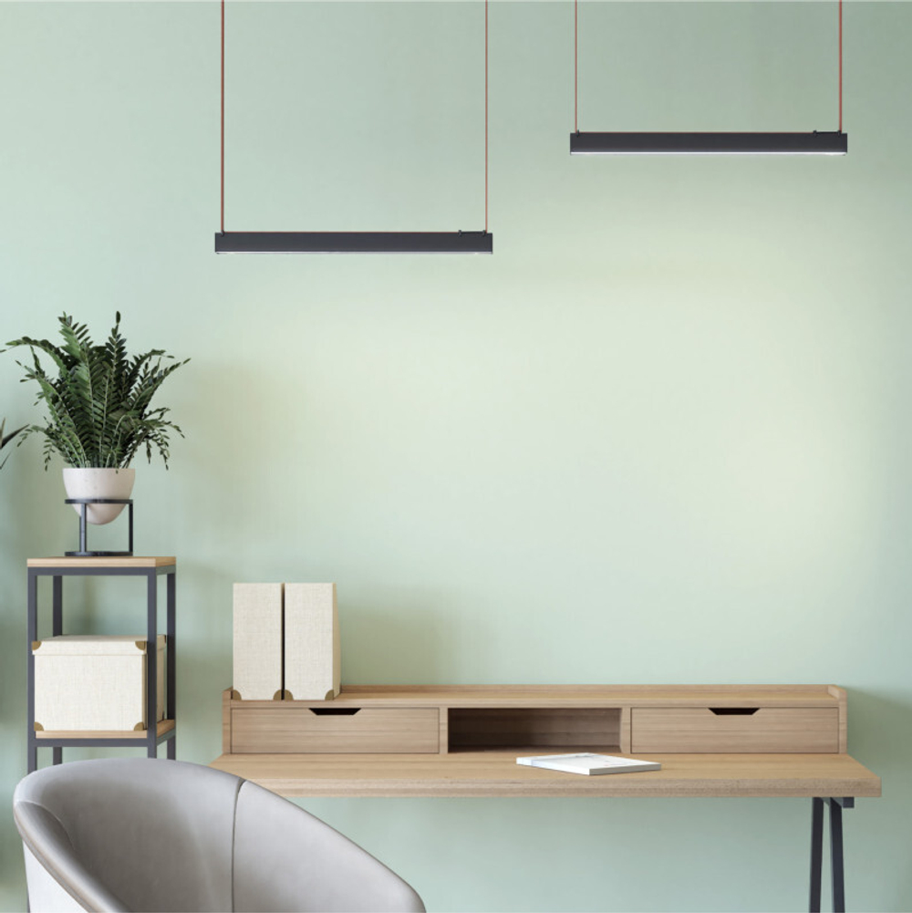 DK5577-BK Cветильник для трека-ремня Belty, серия Linear, со светодиодом, L642*W40*H45мм, 48V DC, 24W, RA90, 120°, 3000K, IP20, черный, алюминий