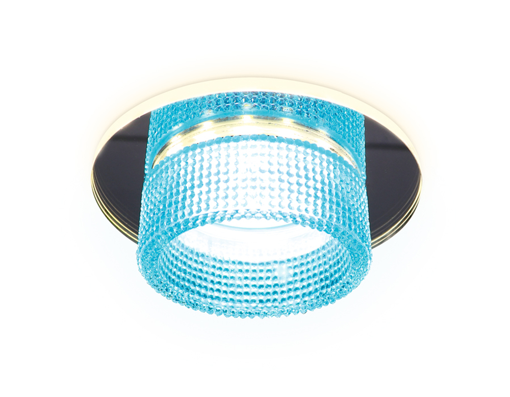 TN351 CH/BL хром/голубой GU5.3+3W (LED COLD) D95*45