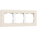 Рамка из поликарбоната на 3 поста Split айвори/белый, soft-touch W0033066