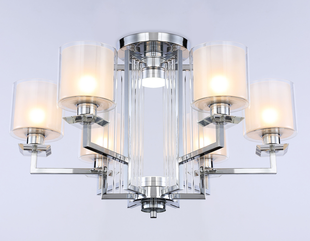 TR4418/6 CH/CL/FR хром/прозрачный/белый матовый E27*6 max 40W D748*463