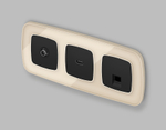 MO812005 Комплект механизма компьютерной розетки RJ-45 экранированной с автоматической защитной шторкой OMEGA Черный матовый QUANT (OP8120, VM185)