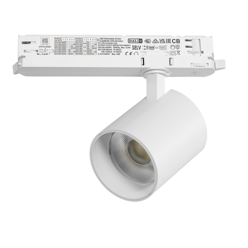 Купить A5436DALI Светильник ALTA BASE для трековой системы Quattro с управлением DALI LED 35W 3176LM 24G БЕЛЫЙ 3000K с адаптером (215436 + 594066)
