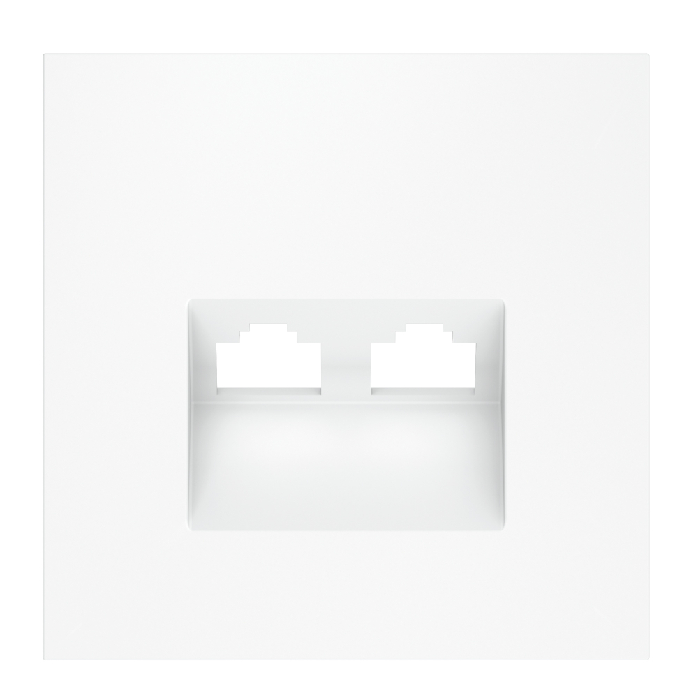 Накладка для розетки компьютерной двойной RJ45+RJ45 кат.6, S70 (белый матовый)
