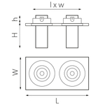 i526264 Светильник INTERO TUBO LED 10W*2 500LM*2 60G БЕЛЫЙ 4000K (217526+217264+217264)