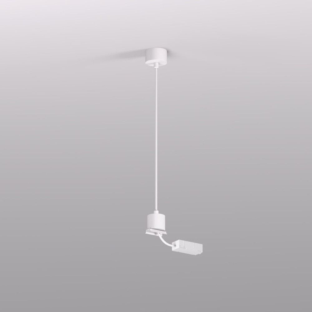TR2124-WH Подвод питания для подвесного монтажа трека SMART BASE, АС 220-240V, IP20, 5м, белый, алюминий