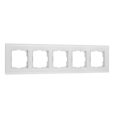 Купить Рамка из стекла на 5 постов Senso белый soft-touch W0053101
