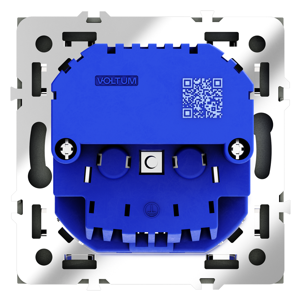 Розетка встраиваемая VOLTUM S70 с заземлением и защитными шторками, 16А, с USB, A+A, (графит)