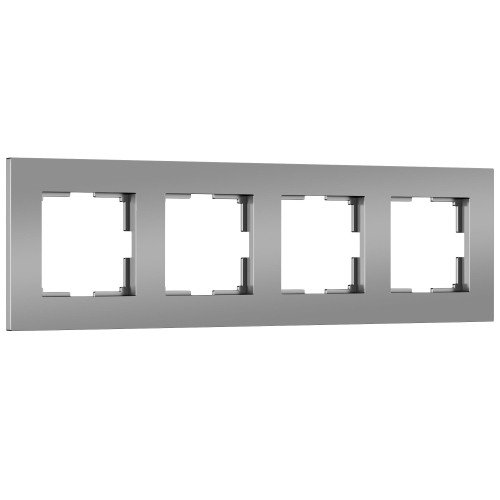 Купить Рамка из поликарбоната на 4 поста Slab серебро софт W0042965