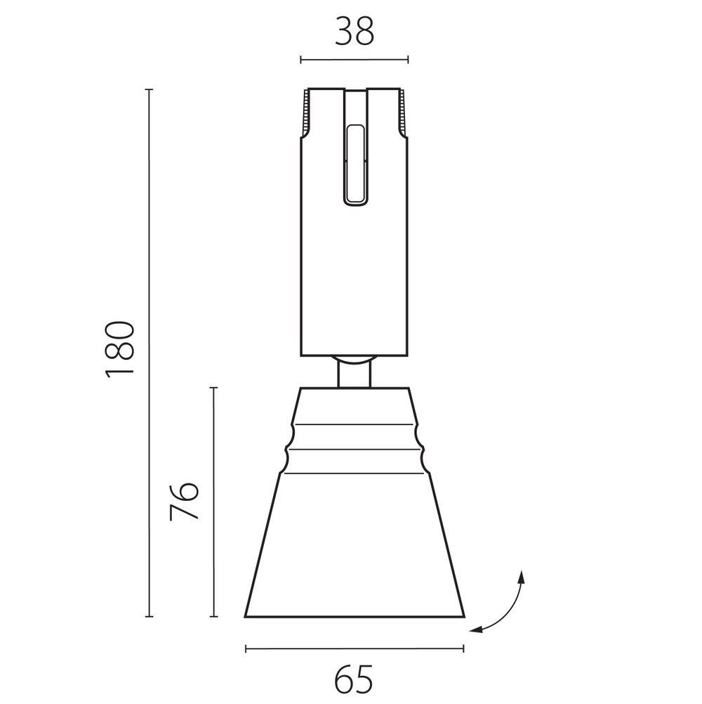 210847 Светильник 48V (D65) DUE HERMES 6W 590LM 36G ЧЕРНЫЙ 4000K