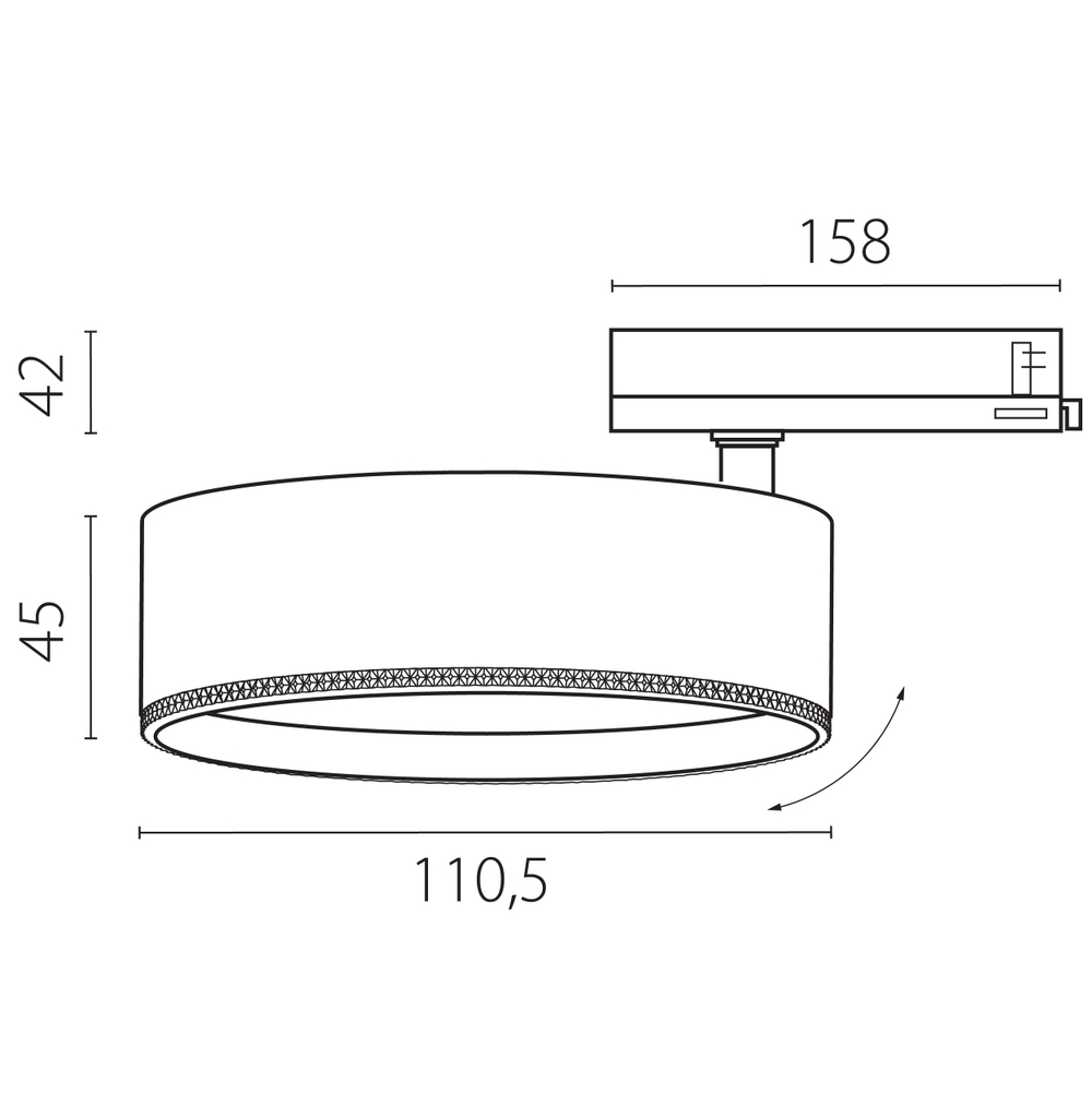 A5647QT60G Светильник ALTA PRO для трековой системы Quattro LED 30W 3510LM 60G ЧЕРНЫЙ 4000K с адаптером (215647 + 594047 + 215604)