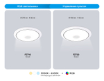 FZ710 WH белый IP20 40W 3000-6500K+RGB Music 370*56 (ПДУ ИК)