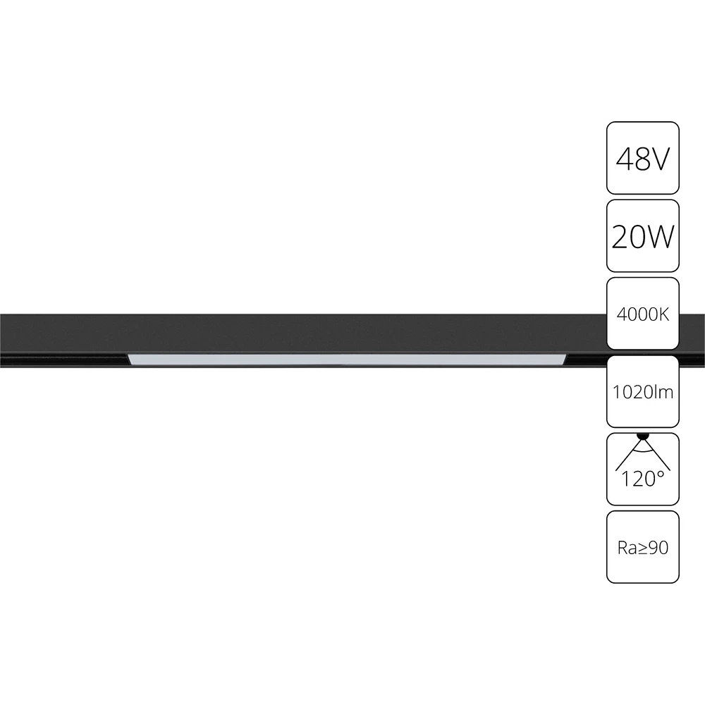 Магнитный трековый светильник Arte Lamp LINEA A4663PL-1BK