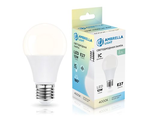 Купить 601204 LED A60 12W IC E27 4000K 175-265V