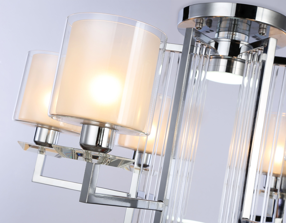 TR4418/6 CH/CL/FR хром/прозрачный/белый матовый E27*6 max 40W D748*463
