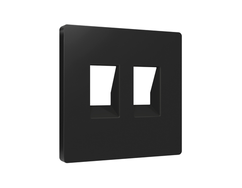 Купить AP8121 Лицевая панель ALFA (Черный матовый) для компьютерной/телефонной двойной розетки RJ-45/RJ-11 QUANT