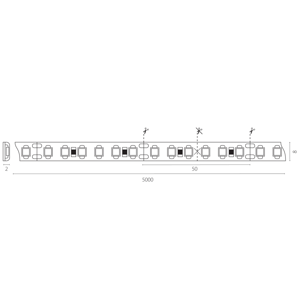 420853 Лента LIGHTSTAR LED 24V 12W 120leds/M 1500LM/M 3000K IP65 1 шт = 5м