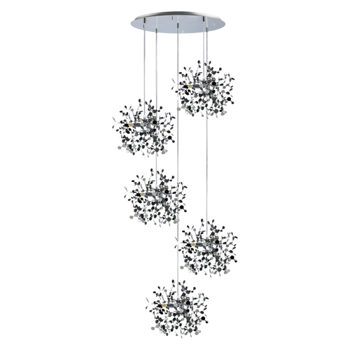 Купить L5PR721134 Подвес пятерной круглый EXTRA 5x3x5W(led) G9  (721134 - 5 + 572154 -1) ХРОМ