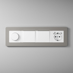 Рамка из поликарбоната на 4 поста Split дымчатый/белый, soft-touch W0043067