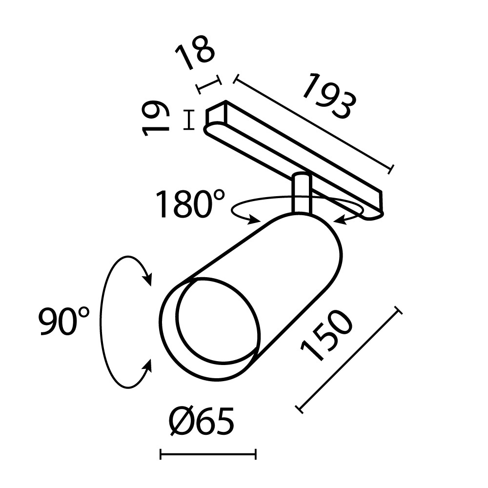 Трековый светильник Technical TR032-2-20W4K-S-B