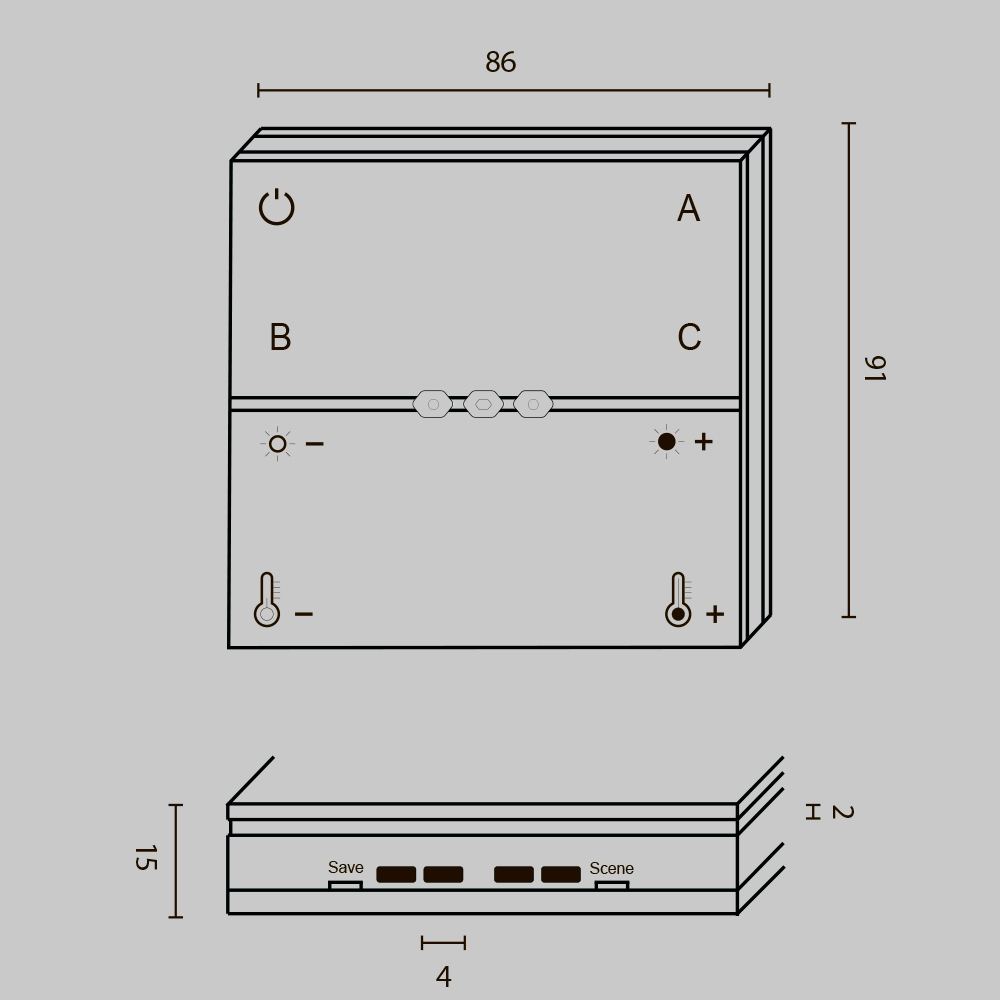 Панель управления Lighting control DRC034-8-B
