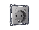 MA510510 Комплект механизма электрической розетки 2USB С+C 20W с/з на винтовых зажимах 16A-250V ALFA Сталь матовый QUANT (AP5105, VM165)