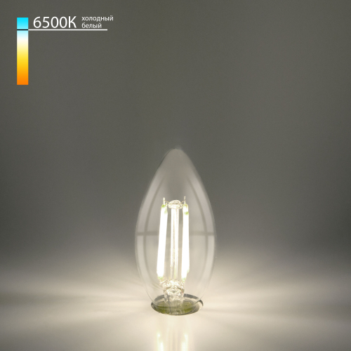 Купить Филаментная светодиодная лампа "Свеча" C35 9W 6500K E14 прозрачная BLE1440