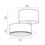 A5547SO Светильник ALTA PRO накладной LED 15W 1700LM 36G ЧЕРНЫЙ 4000K с накл. чашей (215547 + 215017 + 215010-15)