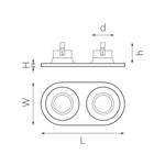 D6560606 Светильник DOMINO ROUND МR16 (214656+214606+214606)