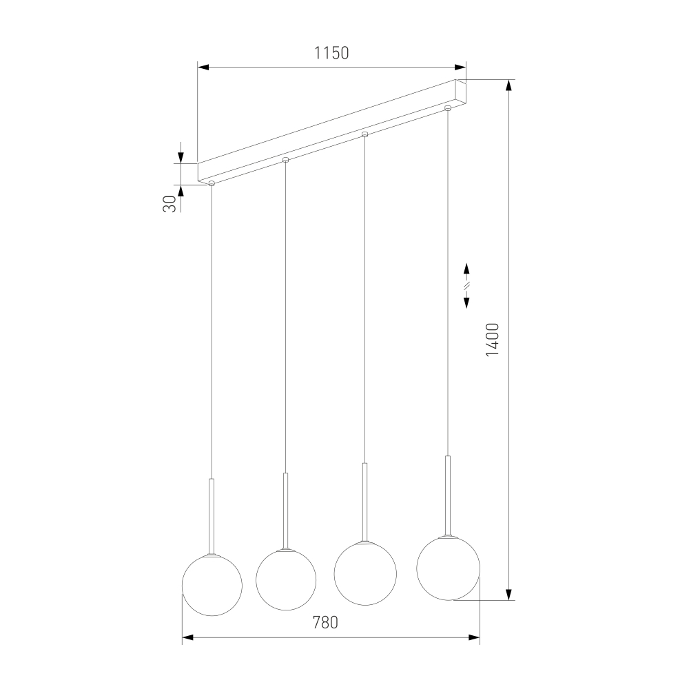 Подвесной светильник со стеклянными плафонами 4503 Martin