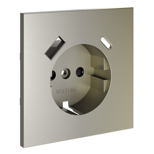 Купить Накладка для розетки с заземлением и защитными шторками, с USB A+C, S70 (шелк)
