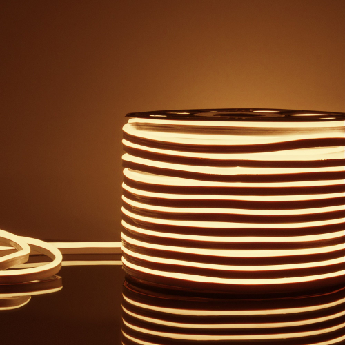 Купить Светодиодный гибкий неон 220 В 9.6 Вт/м 120 Led/м 2835 IP67, односторонний теплый белый 3300 K, 50 м Гибкий неон 220V 9,6W 120Led 2835 IP67 односторонний теплый белый, 50 м