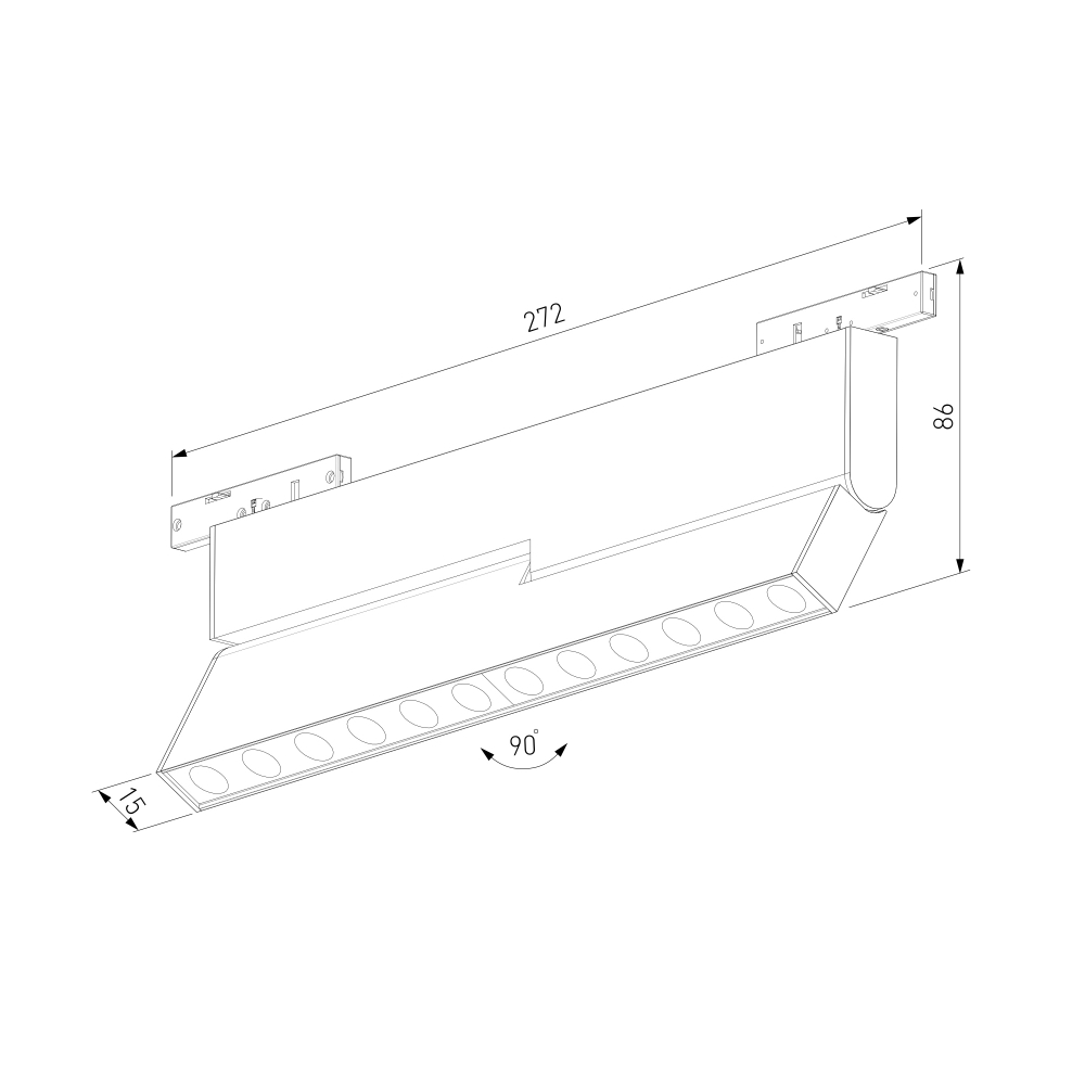 Mini Magnetic Трековый светильник 12W 3000K черный 85208/01