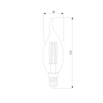 Филаментная светодиодная лампа "Свеча на ветру" C35 9W 3300K E14 (CW35 прозрачный) BLE1428