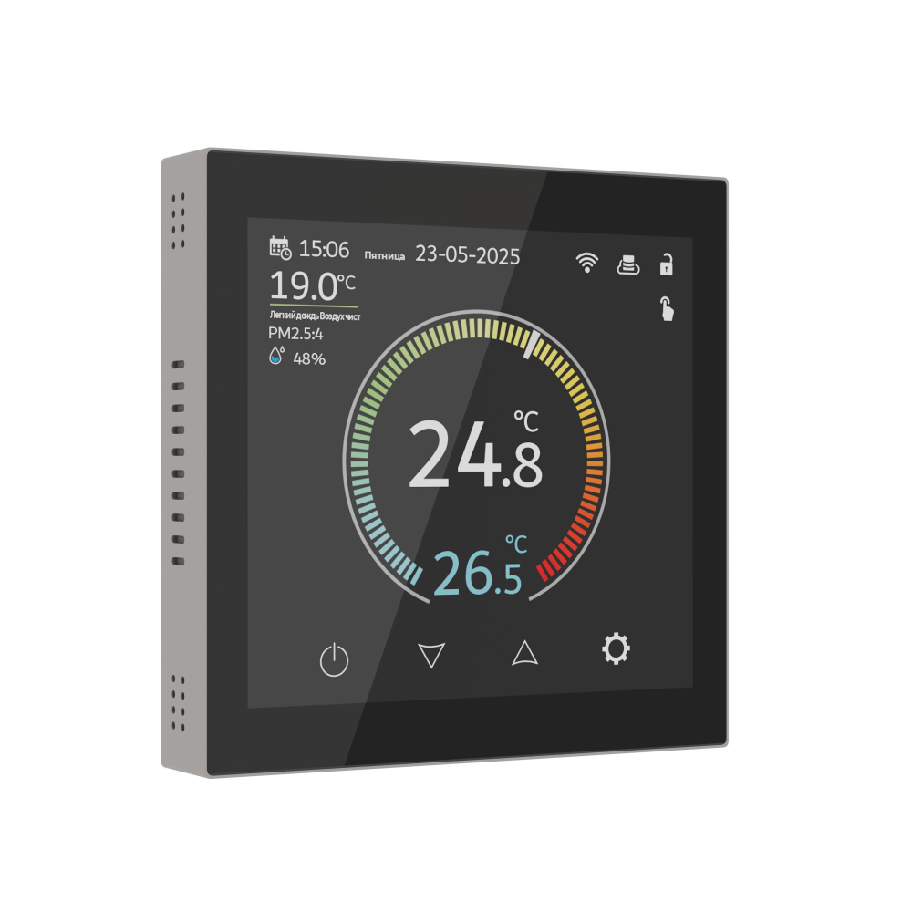 Умный сенсорный терморегулятор Werkel Wi-Fi 3500W IP20 W1851104 дымчатый