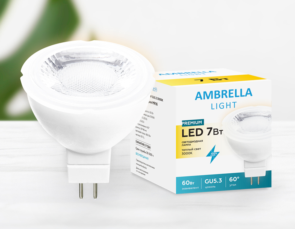 207853 LED MR16-PR 7W GU5.3 3000K (60W) 175-250V