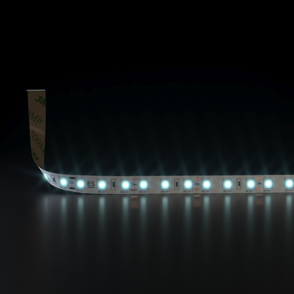 Светодиодная лента 12 В 9.6 Вт/м 120 Led/м 2835 IP20, холодный белый 6500К, 5 м Лента светодиодная 12V 9,6W 120Led 2835 IP20 холодный белый, 5м