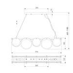 Умный подвесной светильник 354/4 Smart (322/4)