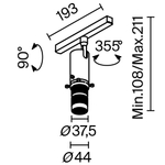 Трековый светильник Technical TR108-4-10W3K-DS-B