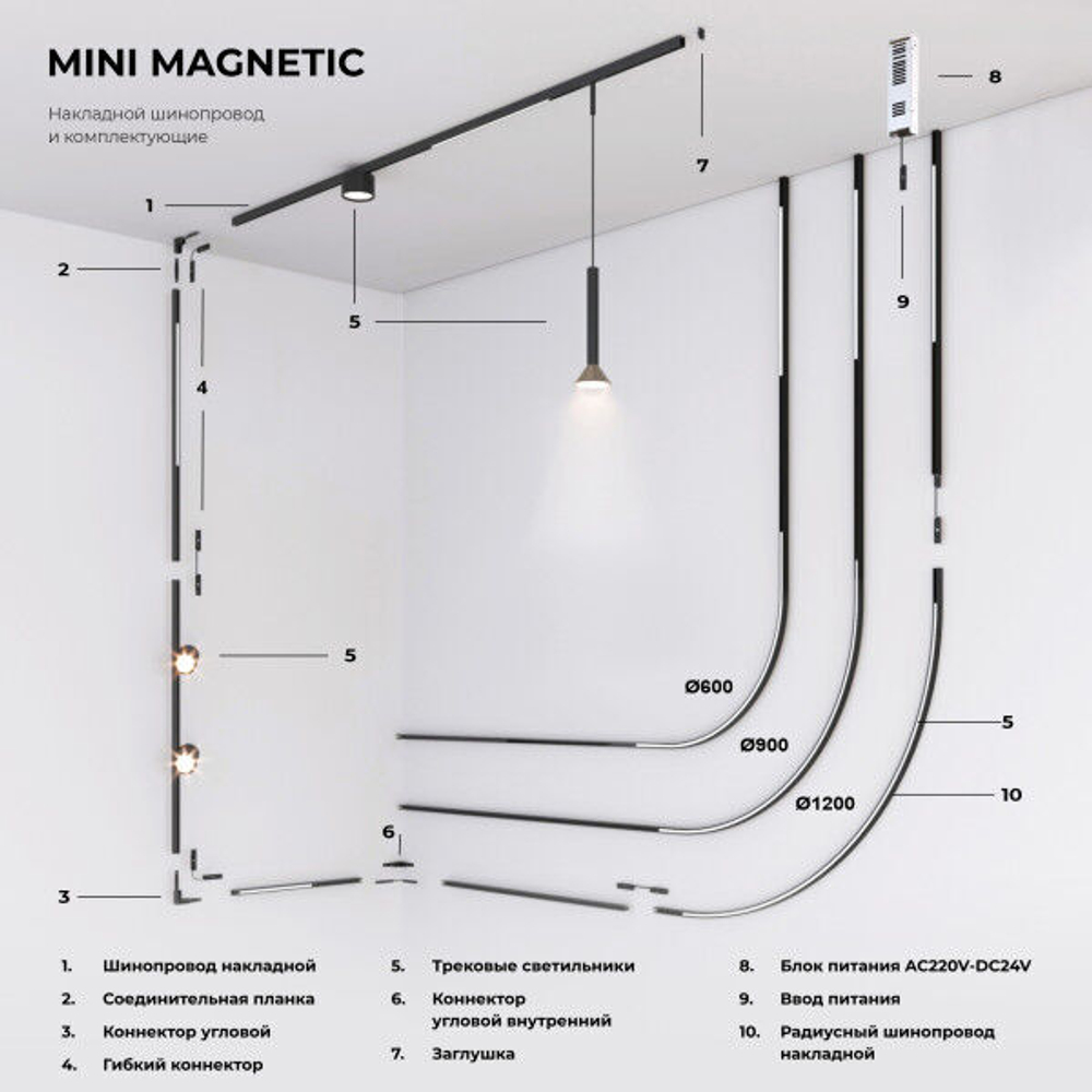 Трековый светильник 10W 3000K Mini Magnetic 85163/01
