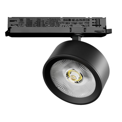 Купить A5637DALI Светильник ALTA PRO для трековой системы Quattro с управлением DALI LED 30W 3510LM 36G ЧЕРНЫЙ 3000K с адаптером (215637 + 594067)