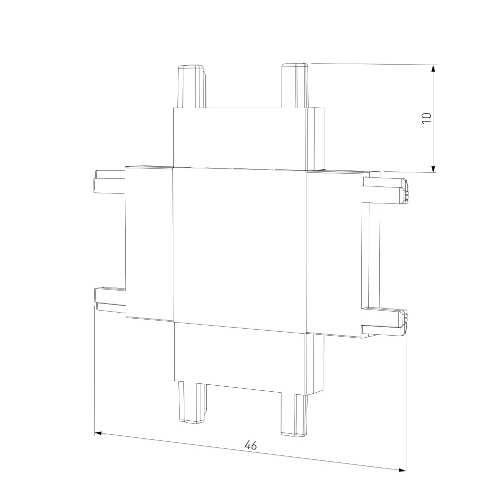 Четырёхсторонний соединитель для накладного шинопровода Flat Magnetic 85003/00