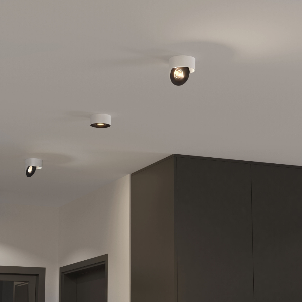 Накладной светодиодный светильник Glide белый/черный 25100/LED
