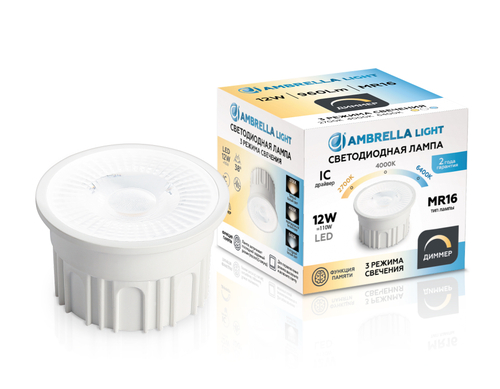 Купить 212610 Лампа LED MR16-PR 12W IC 220-240V 38° 6400K 4000K 2700K CCT Memory Dimmer