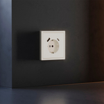 Накладка для розетки с заземлением и защитными шторками, с USB A+C, S70 (хлопок)