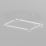 TR2124-WH Подвод питания для подвесного монтажа трека SMART BASE, АС 220-240V, IP20, 5м, белый, алюминий