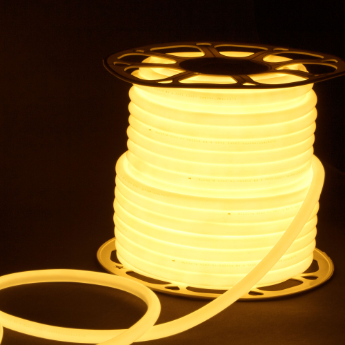 Купить Светодиодный гибкий неон 220 В 9.6 Вт/м 144 Led 2835 IP67, круглый теплый белый 3300 K, 50 м Гибкий неон 220V 9,6W 144Led 2835 IP67 круглый теплый белый, 50 м