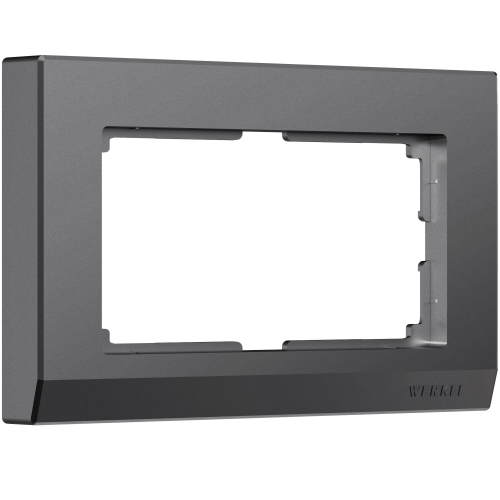 Купить Рамка из поликарбоната для двойной розетки Stark графит матовый W0081864